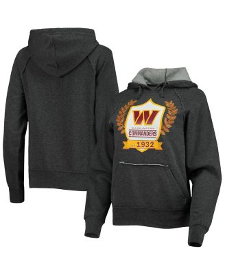 Women's Heathered Charcoal Washington Commanders Raglan Pullover Hoodie