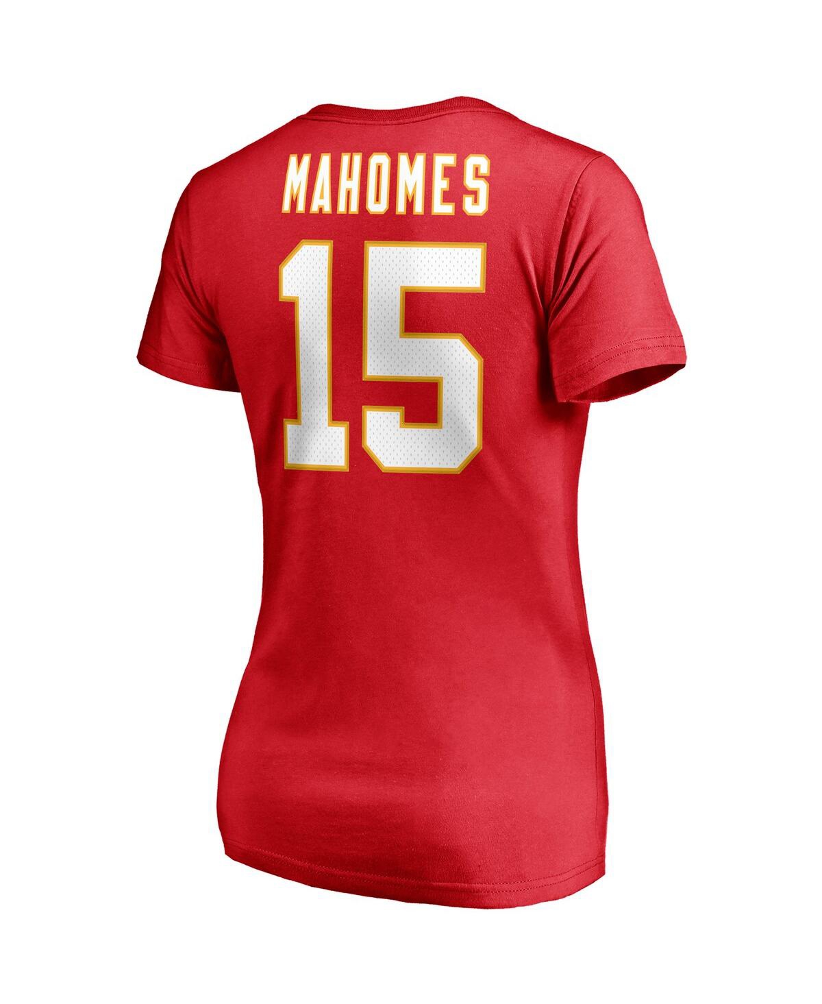 Women's Fanatics Patrick MahomesKansas City Chiefs Player Icon Name and Number V-Neck T-shirt - Red