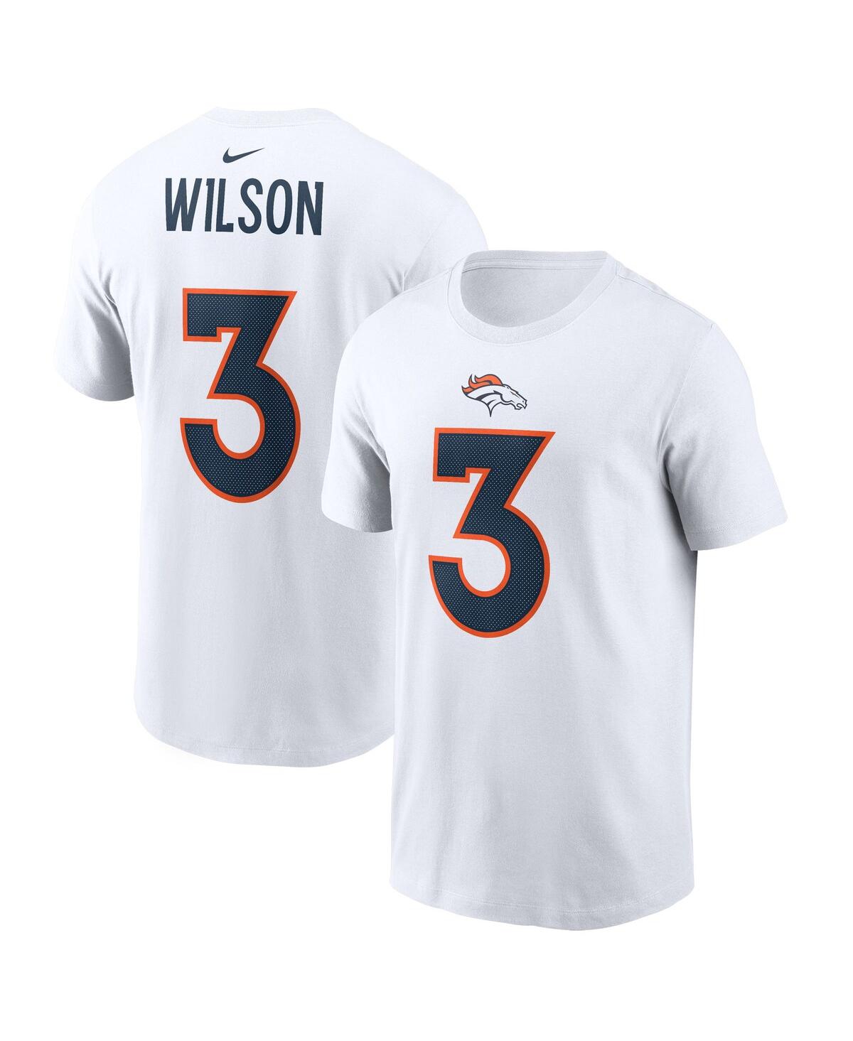 Nike Men's  Russell Wilson White Denver Broncos Player Name & Number T-shirt In White