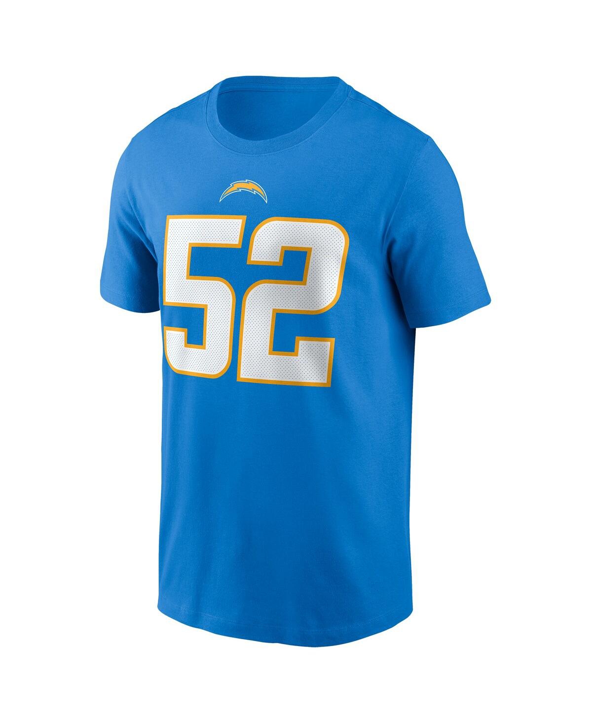 Nike Men's  Khalil Mack Powder Blue Los Angeles Chargers Player Name & Number T-shirt In Powder Blue