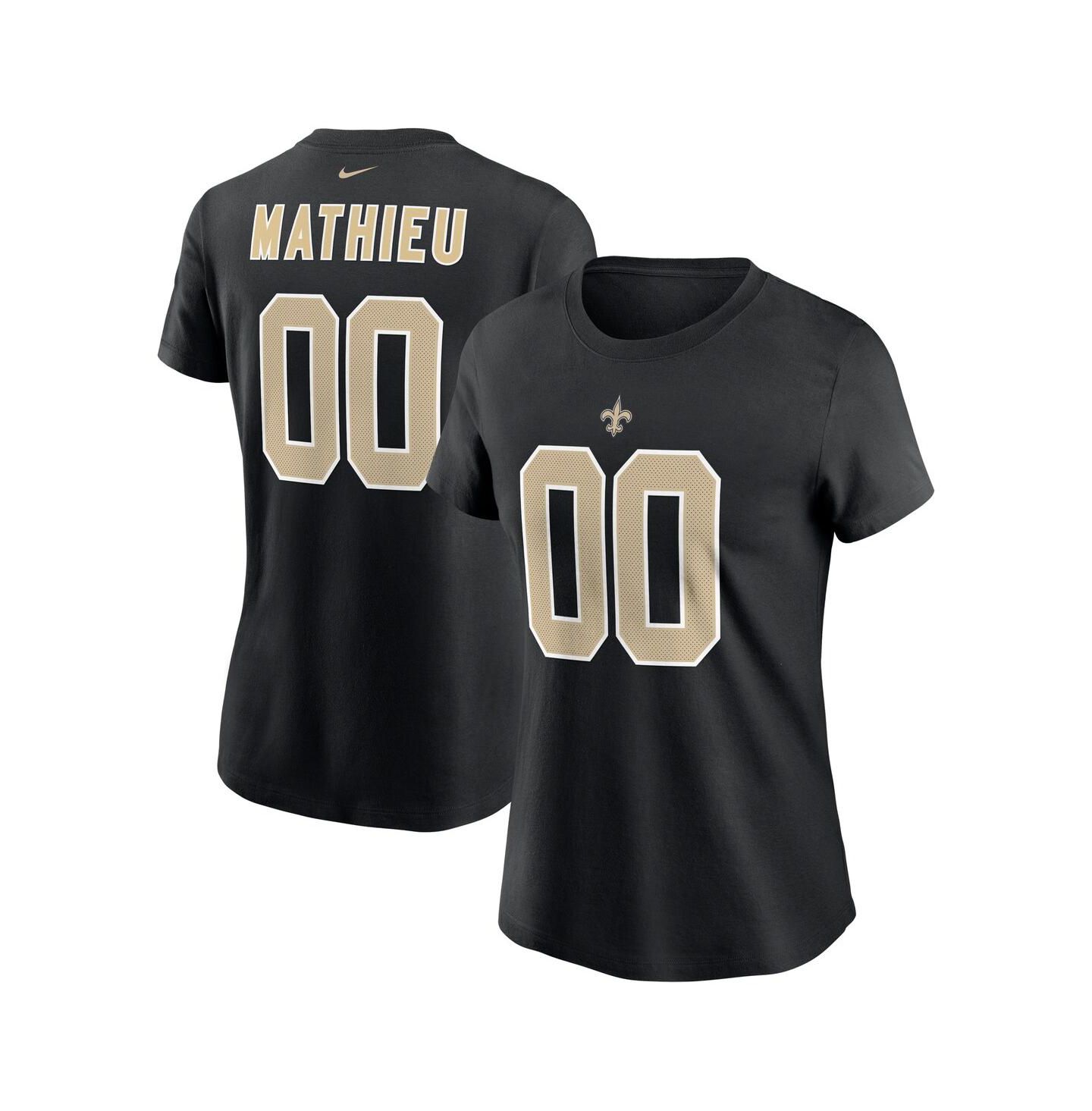 Женская футболка Nike Tyrann Mathieu Black New Orleans Saints Player Name & Number — фото 1