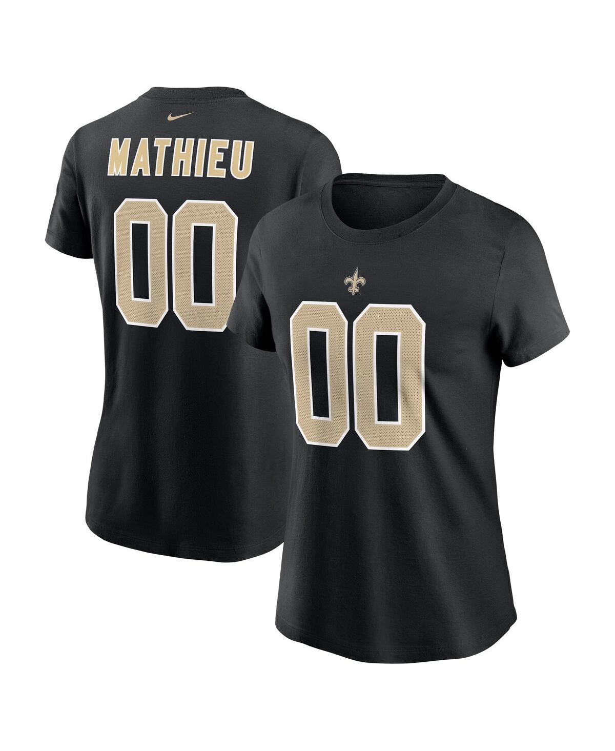 Nike Women's  Tyrann Mathieu Black New Orleans Saints Player Name & Number T-shirt