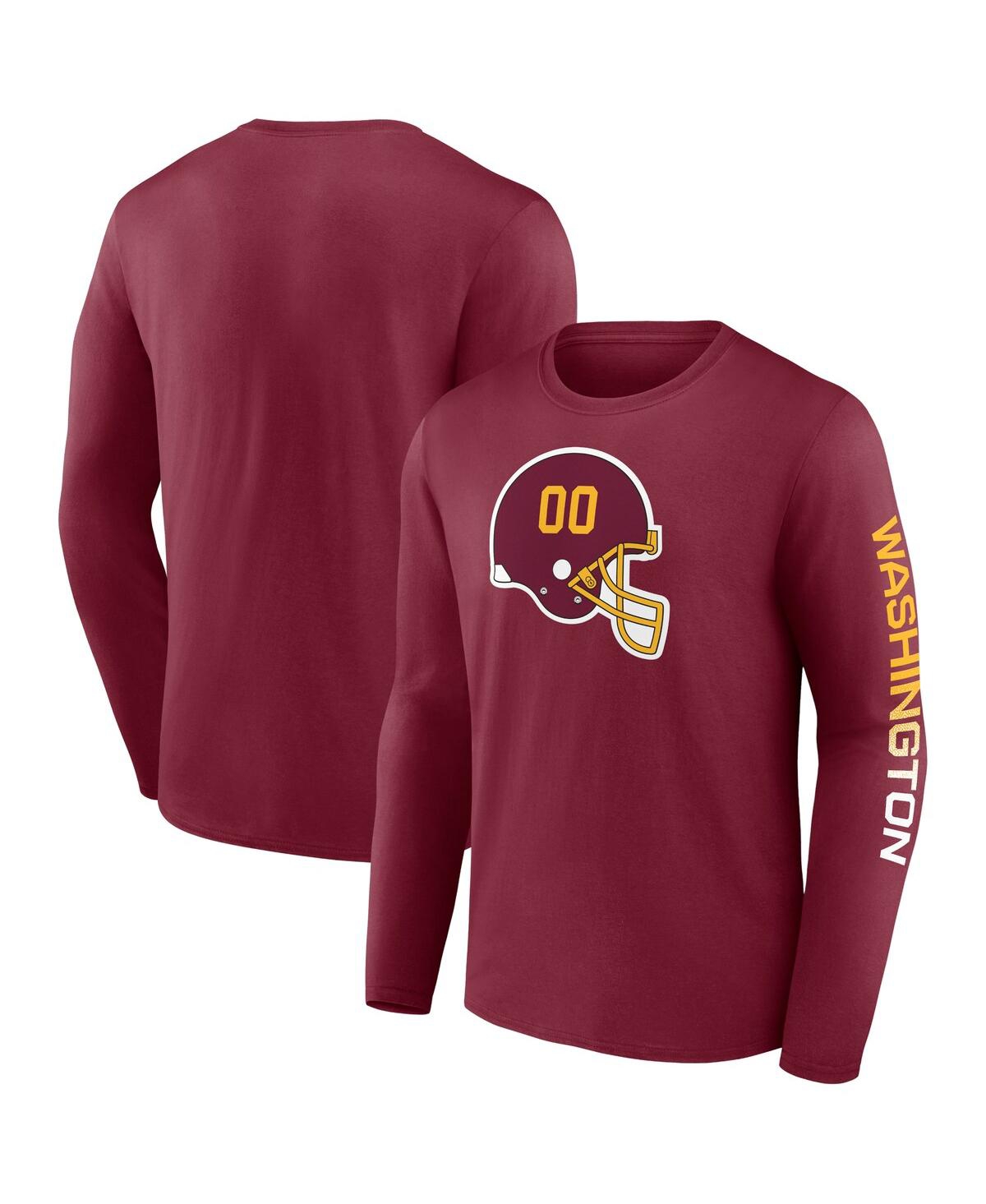 Shop Fanatics Men's  Burgundy Washington Football Team Clear Sign Long Sleeve T-shirt