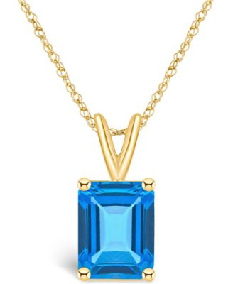 Blue Topaz (4-1/4 ct. t.w.) Pendant Necklace in 14K White Gold or 14K Yellow Gold