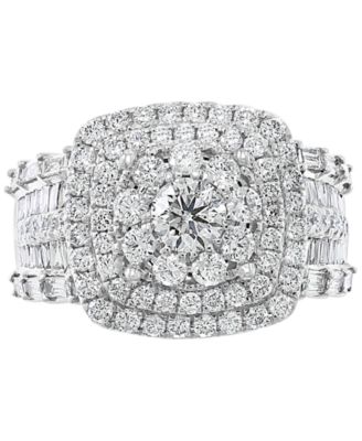 EFFY&reg; Diamond Halo Cluster Ring (2-1/5 ct. t.w.) in 14k White Gold