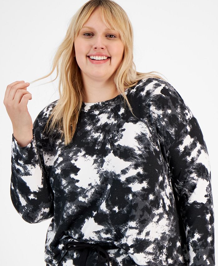 Jenni Plus Size Mix It Tie Dyed Pajamas Set Created For Macys Macys