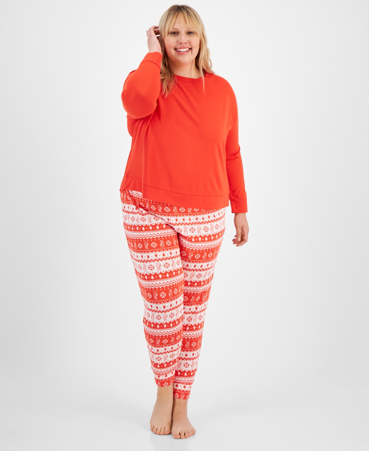 Jenni Plus Size Long Sleeve Mix It Packaged Pajama Set Created for Macy s Smart Closet