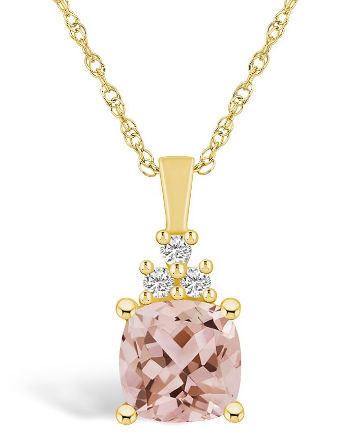 Macy s Morganite 2 Ct. T.W. and Diamond 1 10 Ct. T.W. Pendant