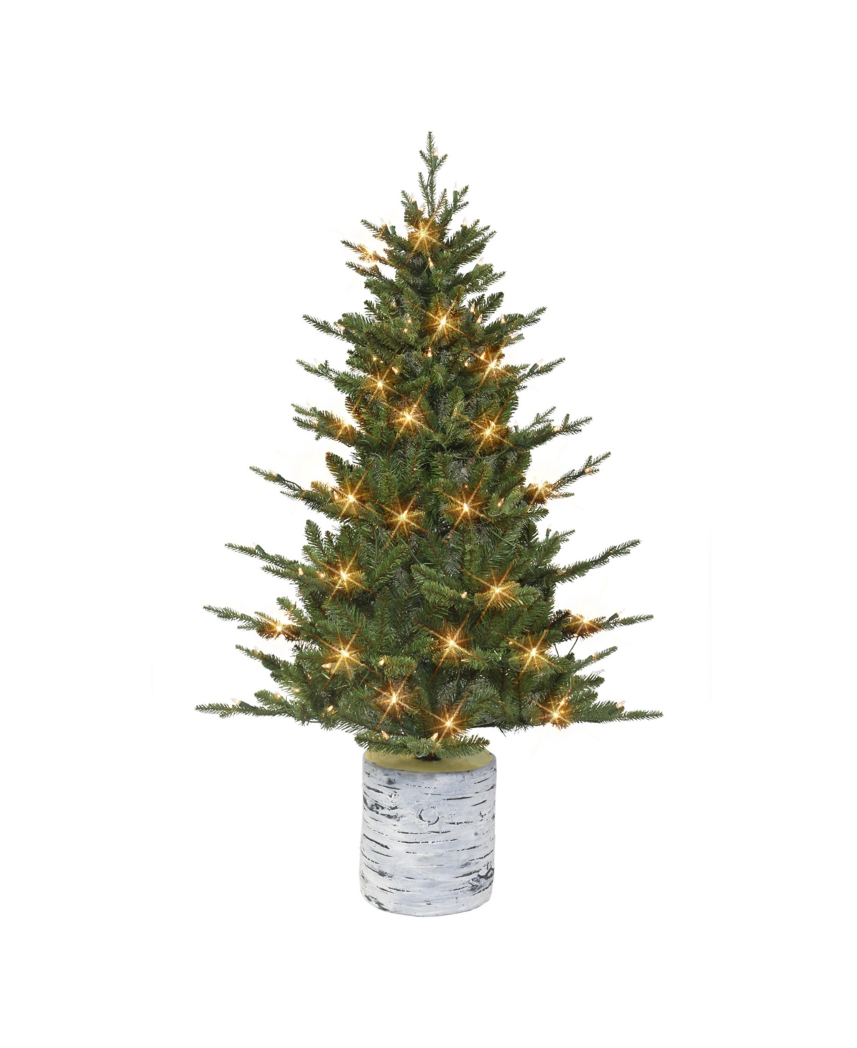 Puleo 4.5' Potted Tree With 150 Underwriters Laboratories Clear Incandescent Lights, 584 Tips In Green