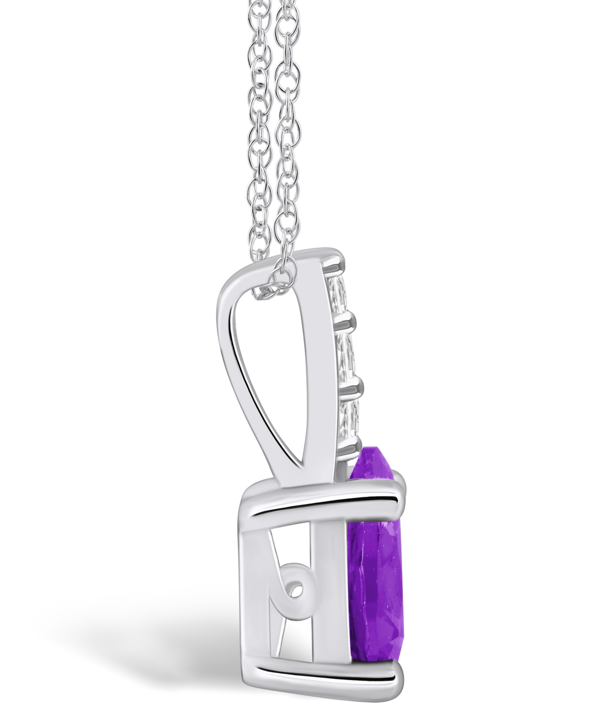 Macy's Amethyst ( Ct. T.w.) and Diamond Accent Pendant Necklace in 14K Gold
