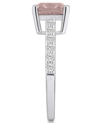 Morganite (2 Ct. T.W.) and Diamond (1/3 Ct. T.W.) Ring in 14K White Gold