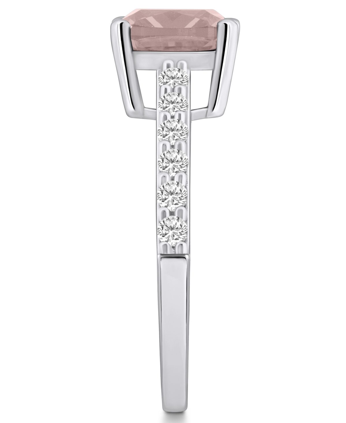 Macy's(2 Ct. T.w.) and Diamond (1/3 Ct. T.w.) Ring in 14K White Gold - Morganite