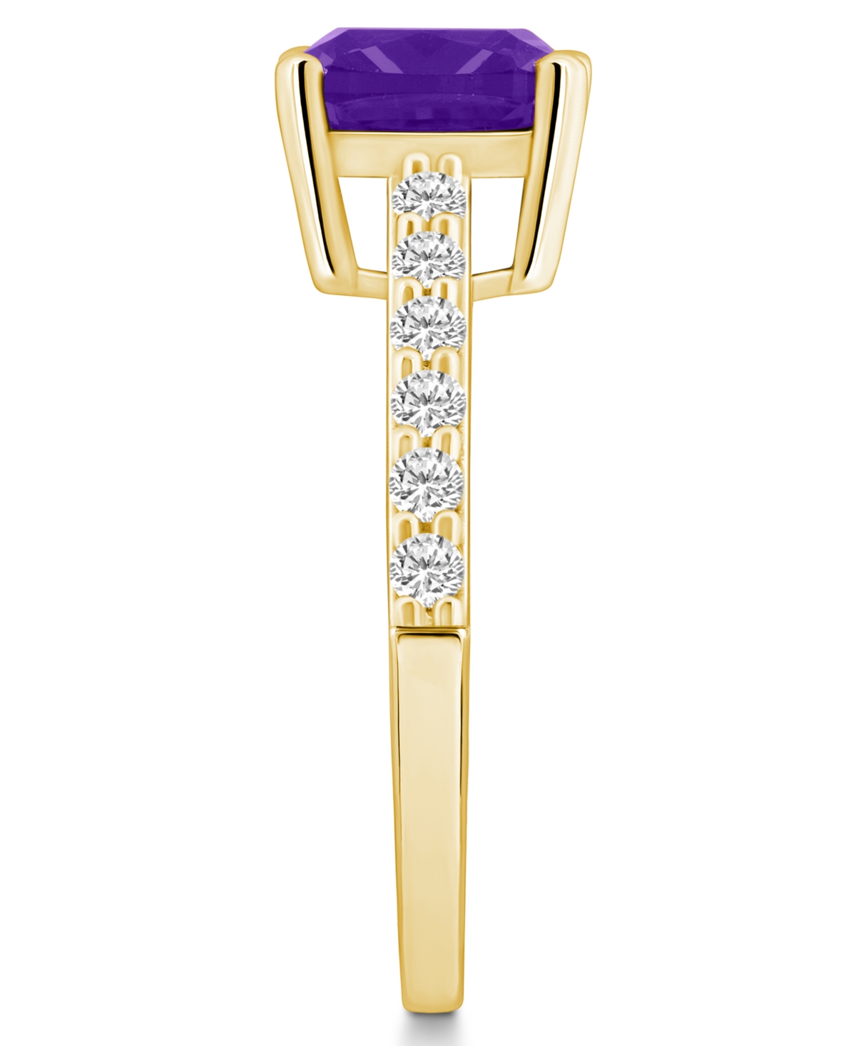 Macy's(2 Ct. T.w.) and Diamond (1/3 Ct. T.w.) Ring in 14K Yellow Gold - Amethyst