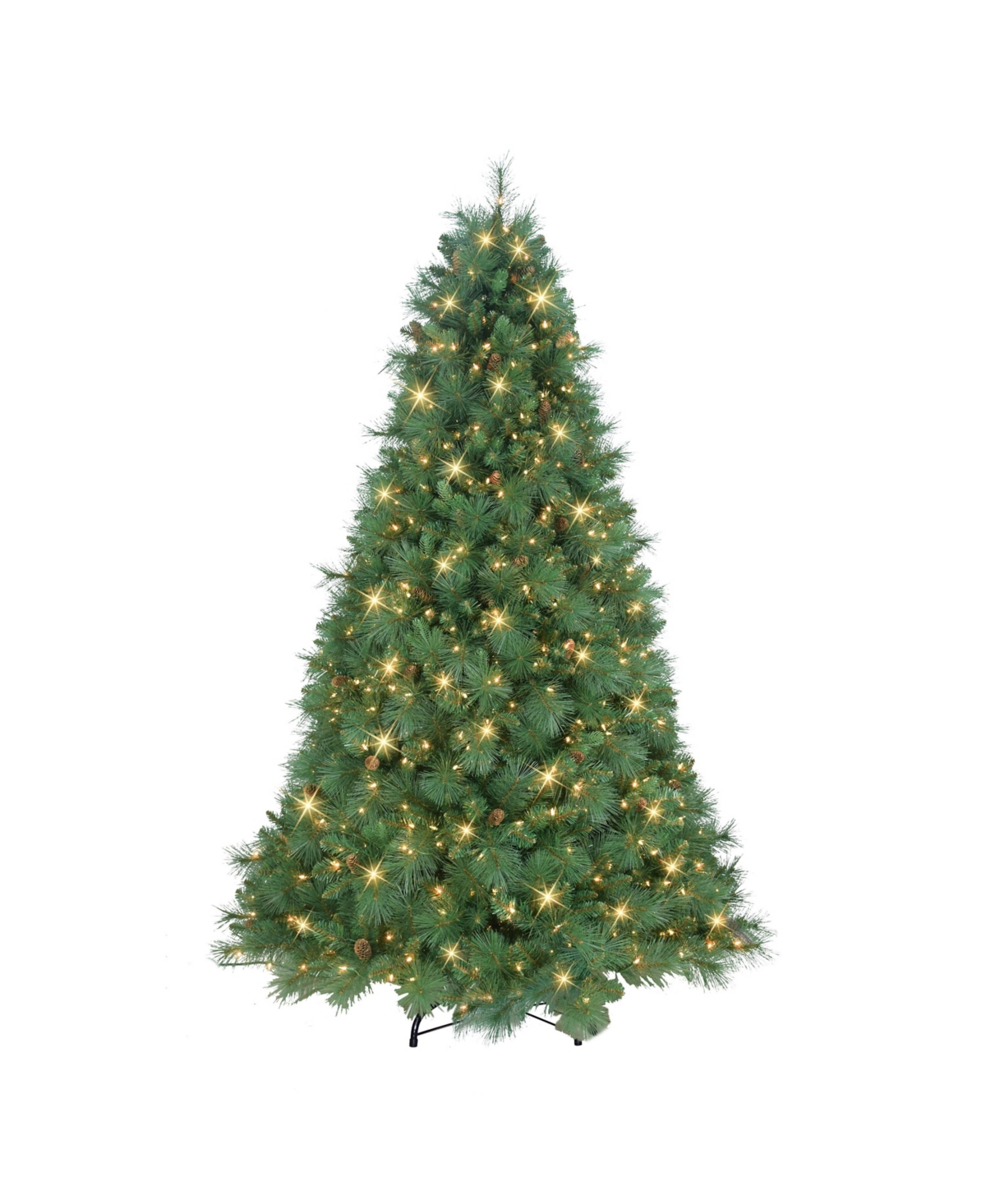 Puleo 7.5' Pre-lit Christmas Tradition Pine Tree With 750 Underwriters Laboratories Clear Incandescent Lig In Green