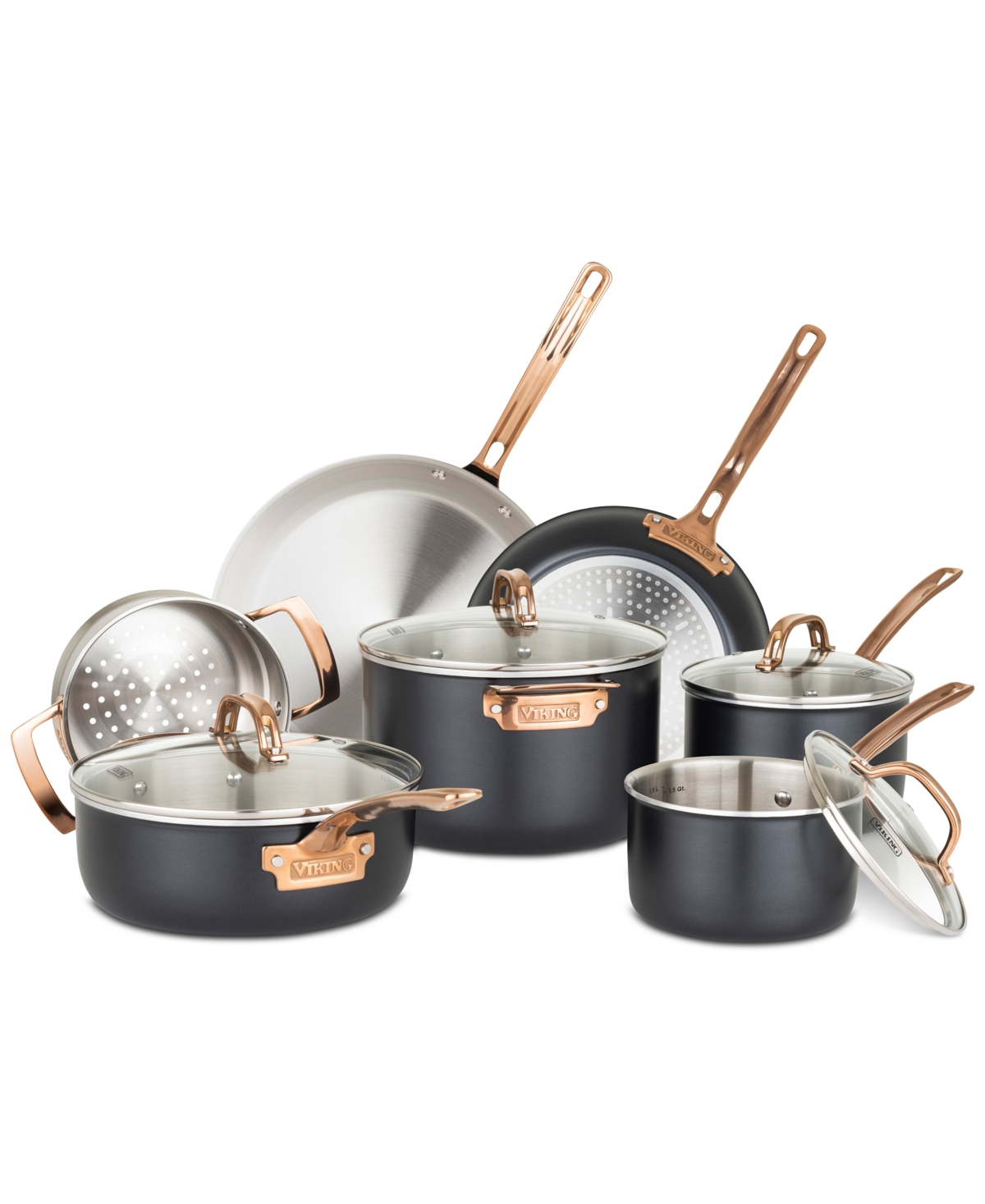 VIKING 11-PC. 3-PLY STAINLESS STEEL INDUCTION-SAFE COOKWARE SET 