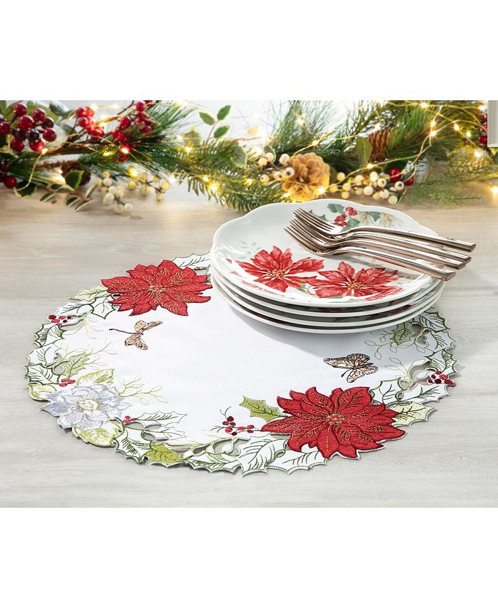 Lenox Butterfly Meadow Poinsettia Round Placemat, 16" Macy's