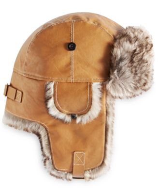 Stetson Mens Faux Fur Trapper Hat Black Size Large main image 0