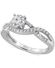 Diamond Twist Engagement Ring (7/8 ct. t.w.) in Platinum