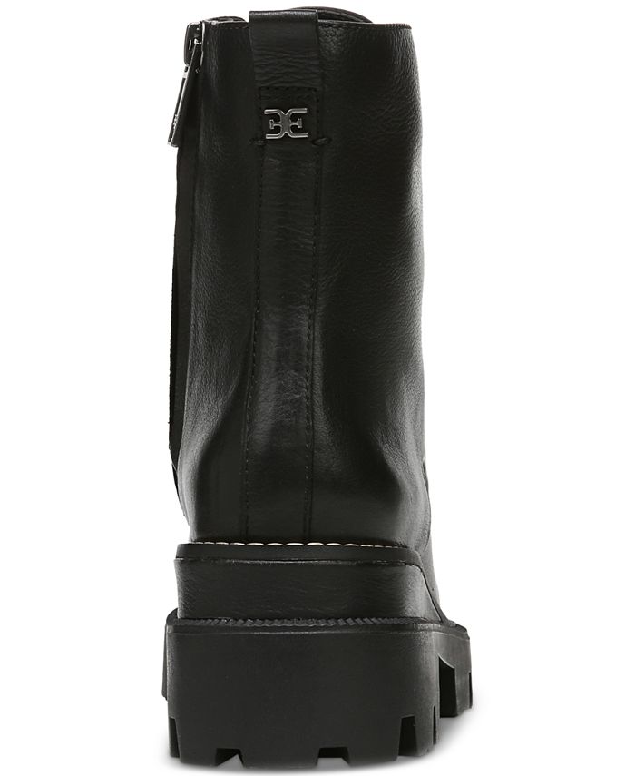 garret leather lug sole combat booties