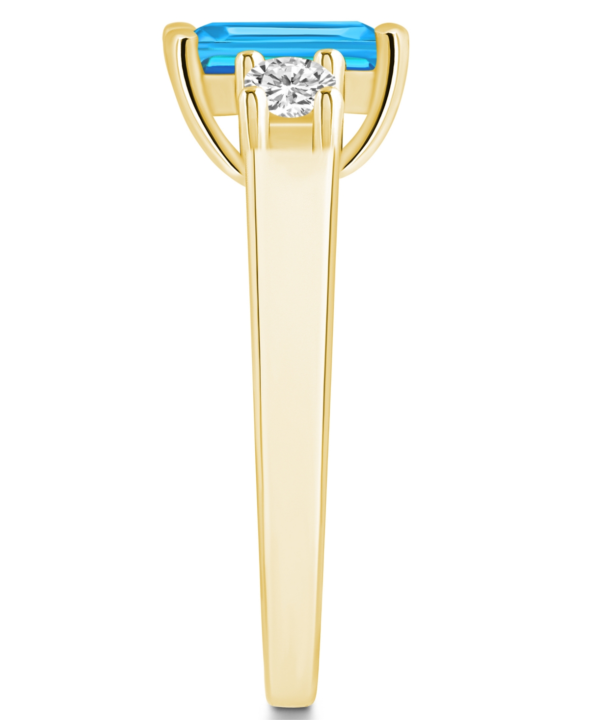 Macy'sand Diamond Ring (2 ct.t.w and 1/4 ct.t.w) 14K Yellow Gold - Blue Topaz