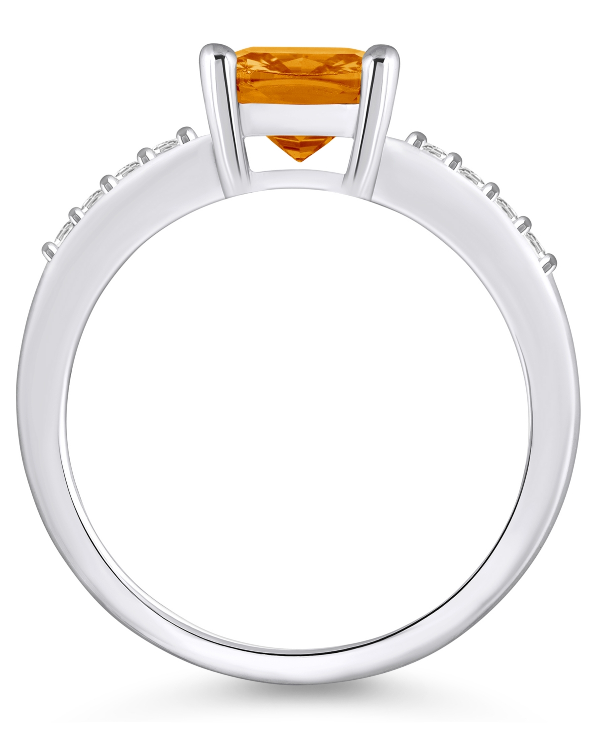 Macy'sand Diamond Ring (2 ct.t.w and 1/8 ct.t.w) 14K White Gold - Citrine