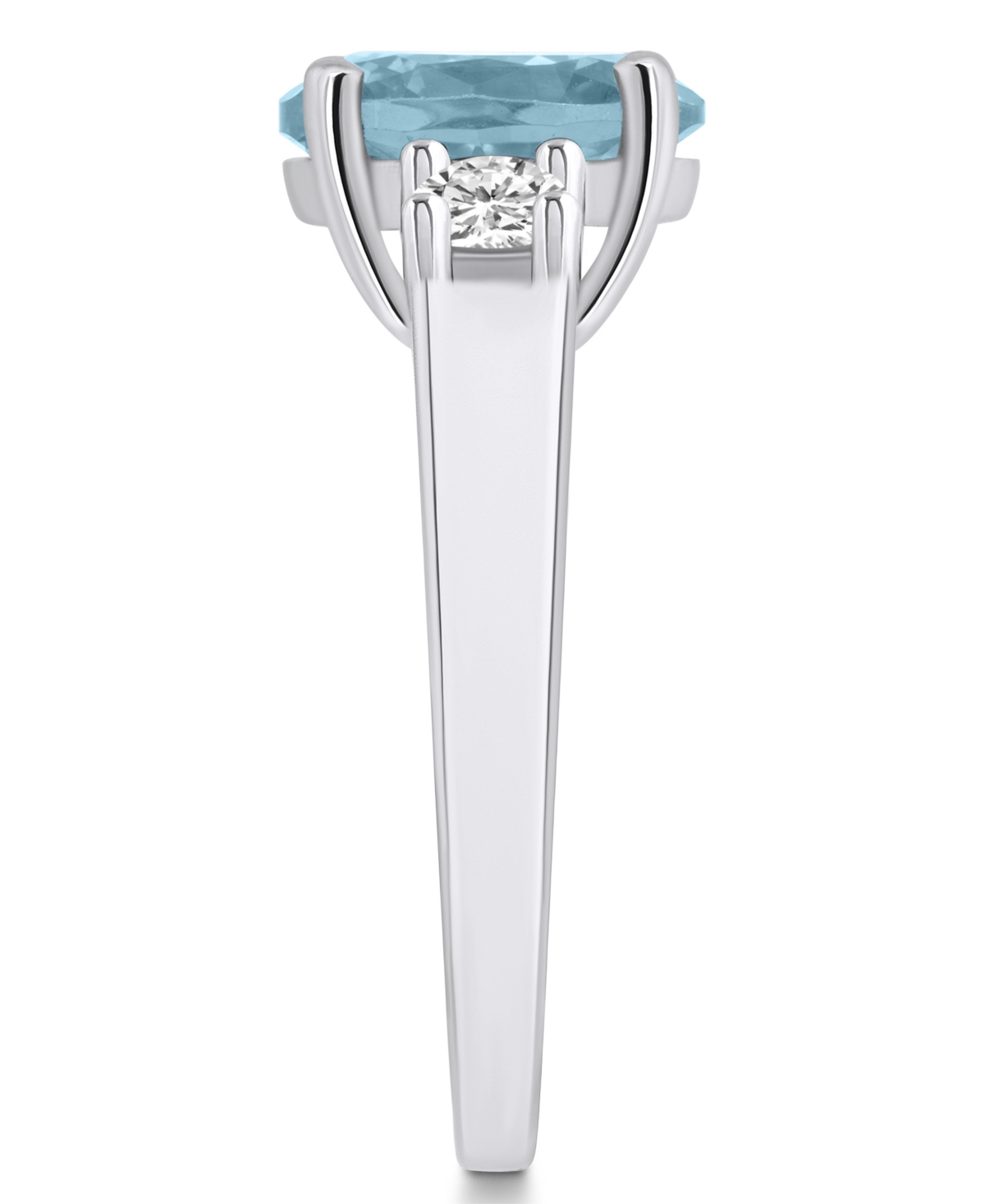 Macy'sand Diamond Ring (2-1/2 ct.t.w and 1/3 ct.t.w) 14K White Gold - Aquamarine