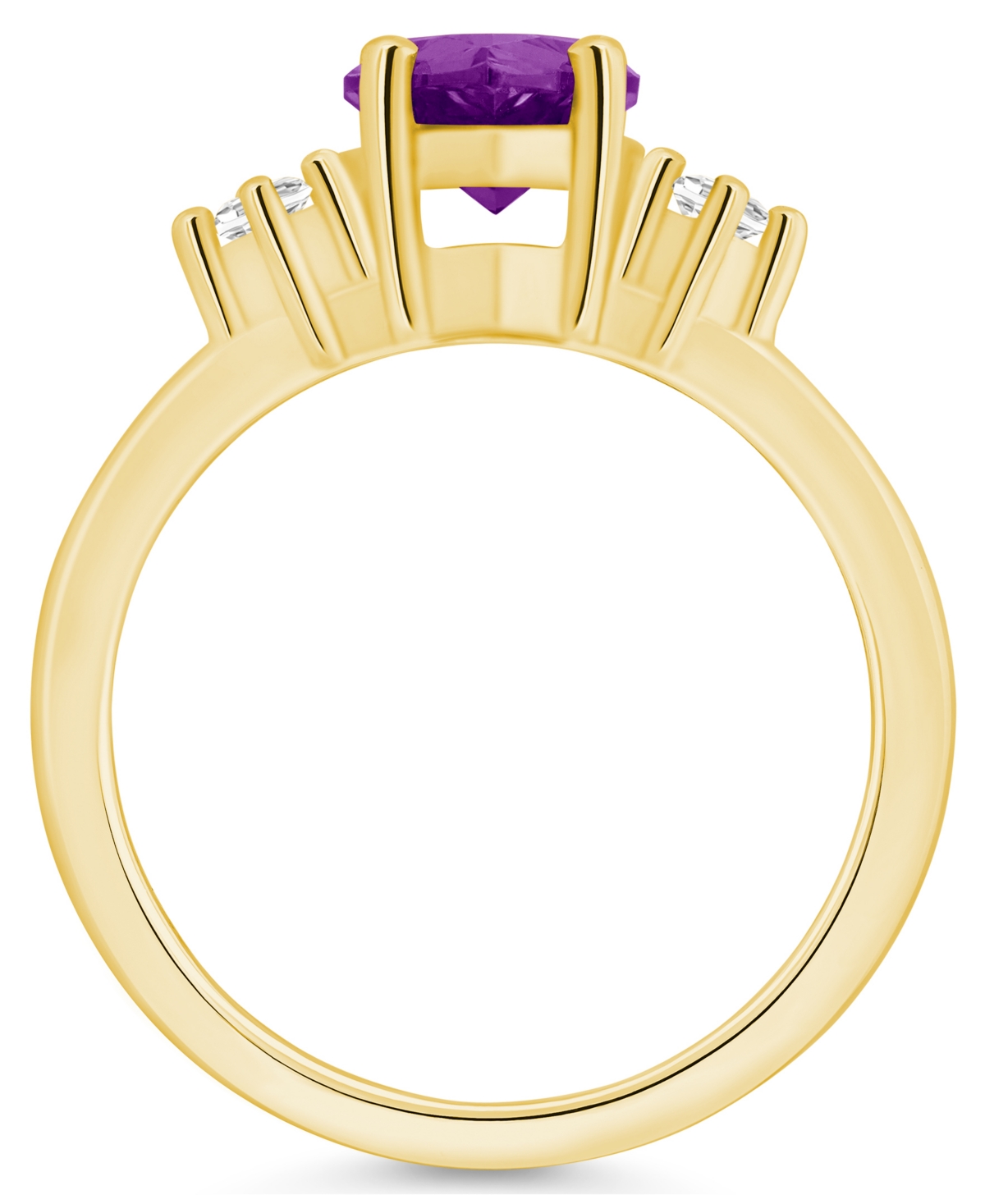 Macy'sand Diamond Ring (1-3/4 ct.t.w and 1/10 ct.t.w) 14K Yellow Gold - Amethyst