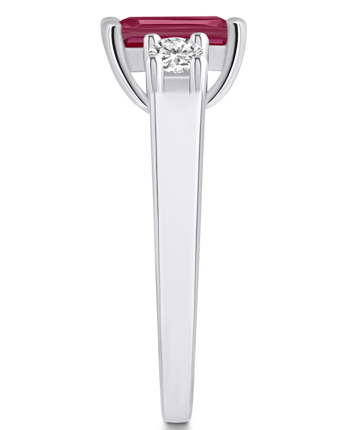 Macy'sand Diamond Ring (2 ct.t.w and 1/4 ct.t.w) 14K White Gold - Garnet