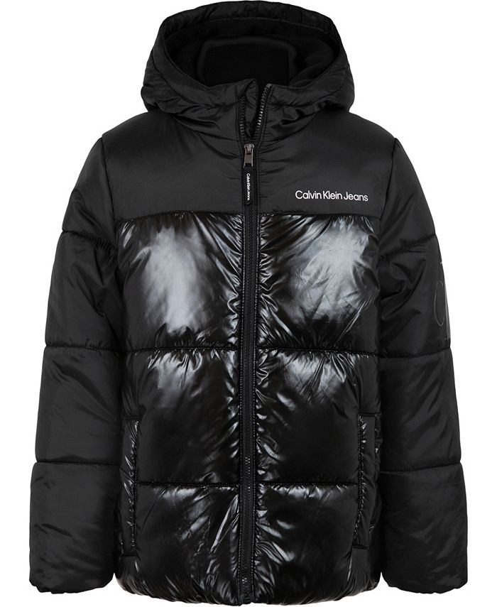 Calvin Klein Big Boys Bubble Hooded Jacket & Reviews - Coats & Jackets ...
