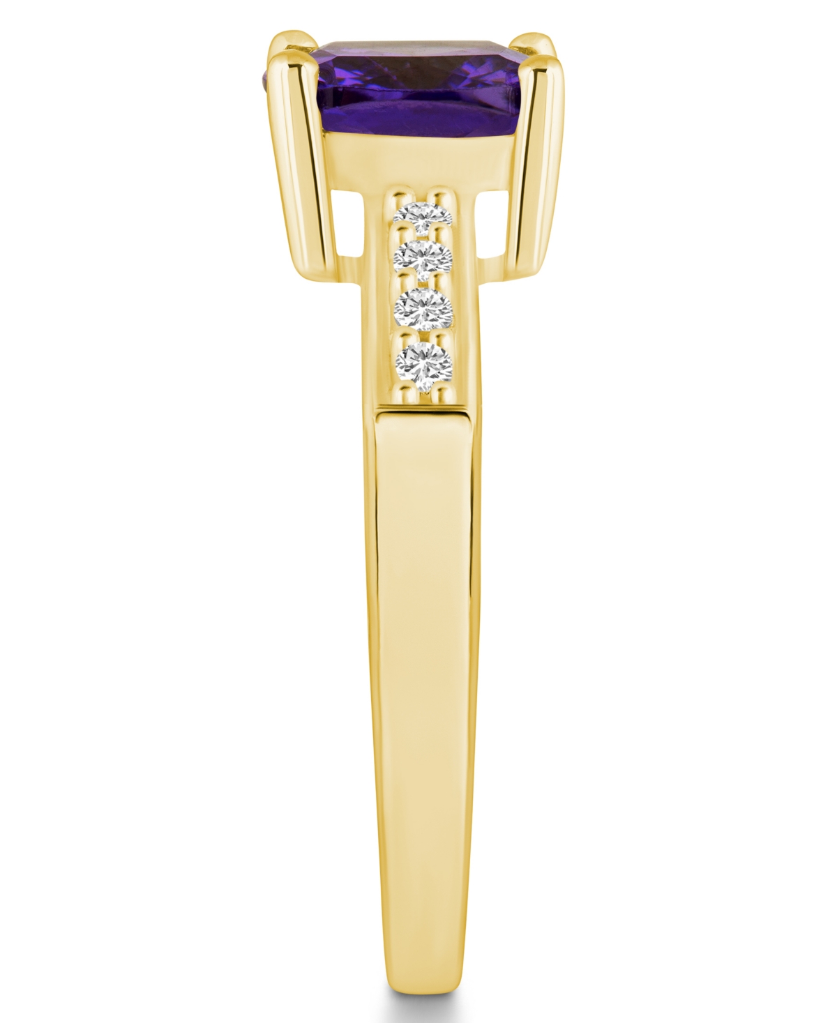 Macy'sand Diamond Ring (2 ct.t.w and 1/8 ct.t.w) 14K Yellow Gold - Amethyst