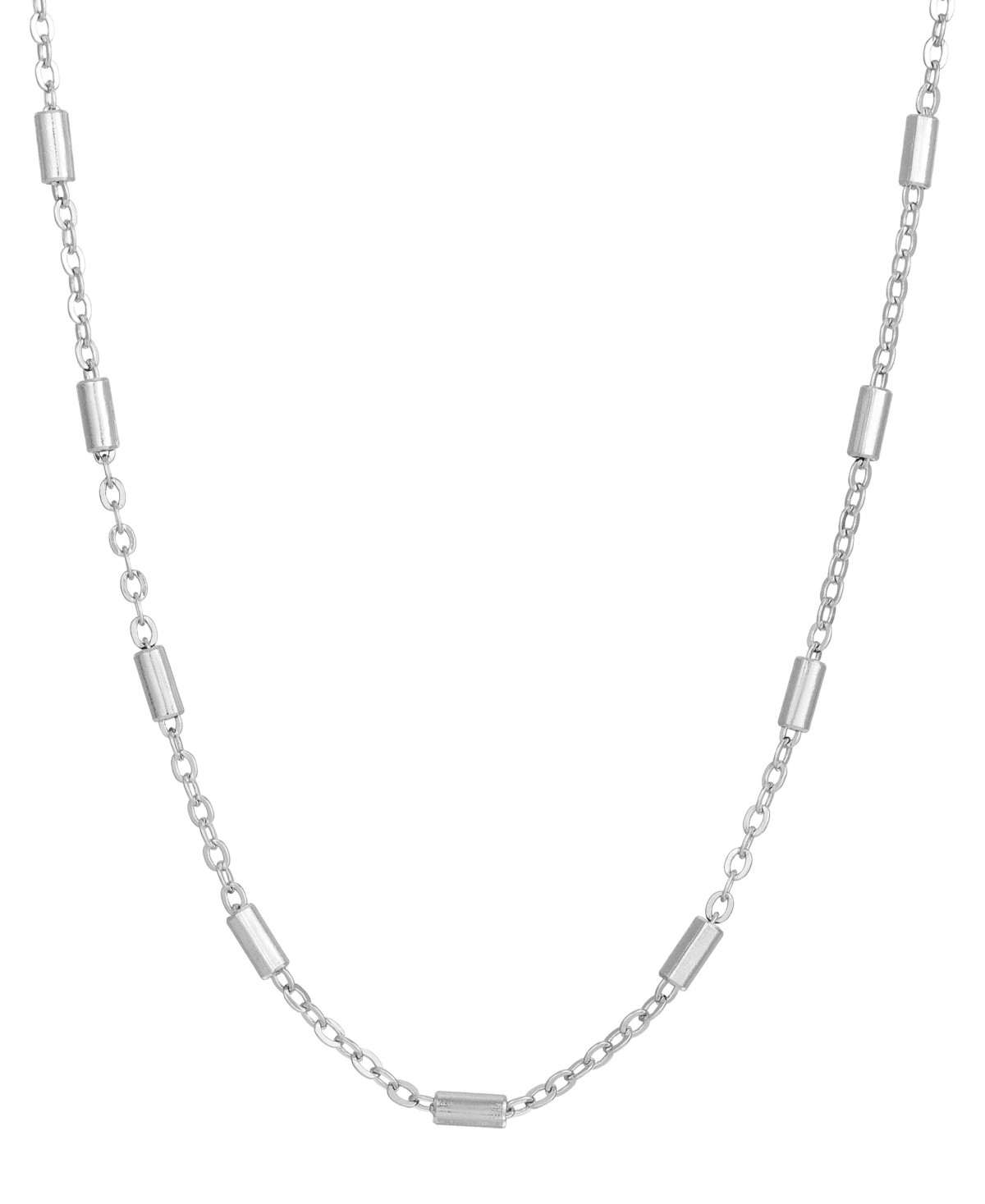 2028 Silver-tone Tube Shaped Designer Chain Necklace In Gray