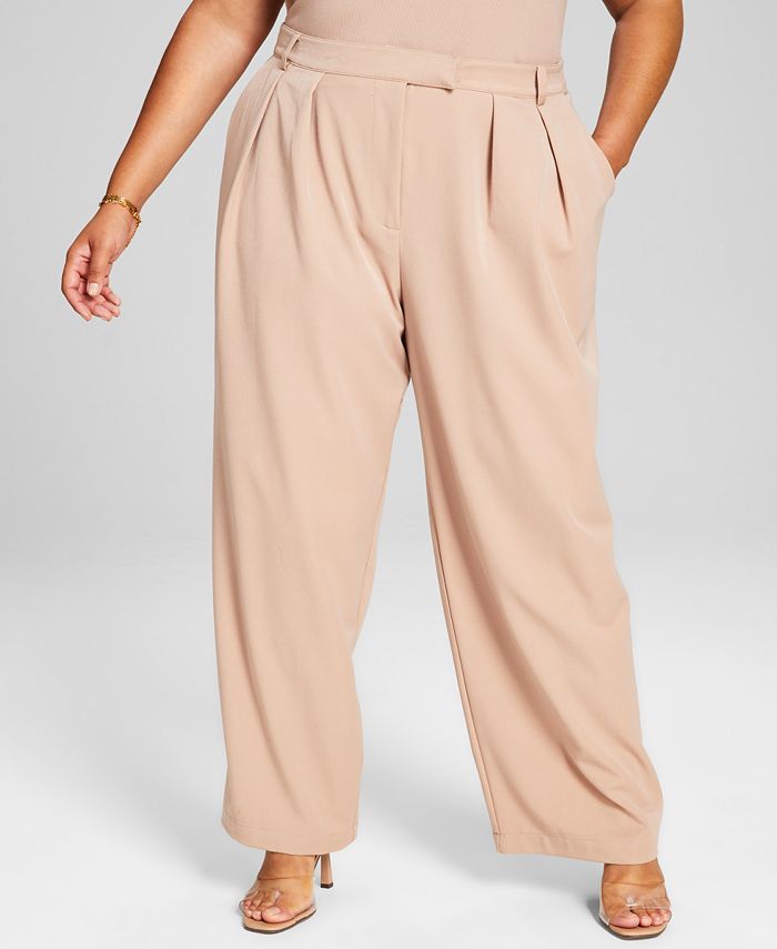 And Now This Trendy Plus Size High-Rise Wide-Leg Pants - Macy's