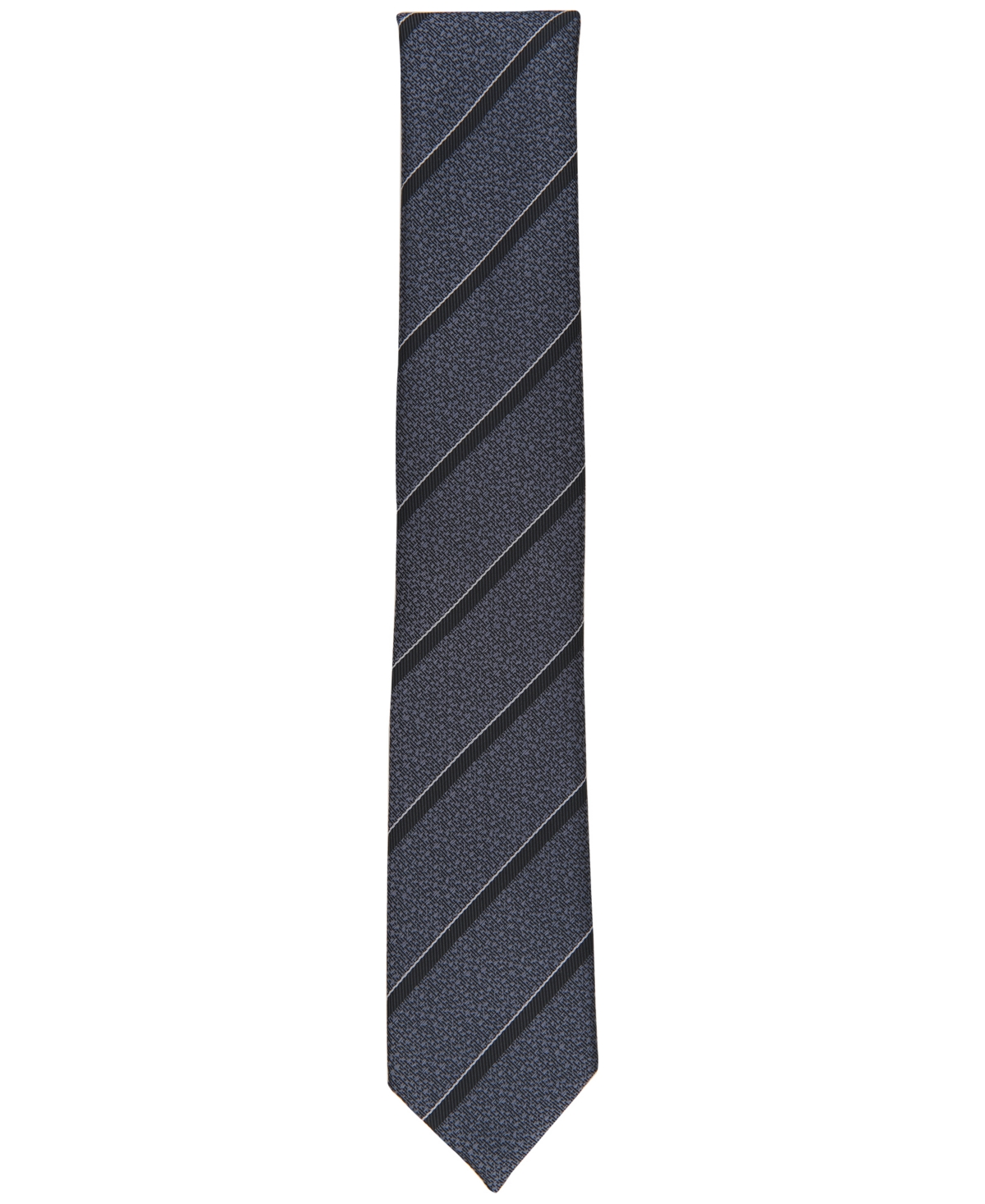 Shop Alfani Men's Slim Stripe Tie, Created For Macy's In Indigo