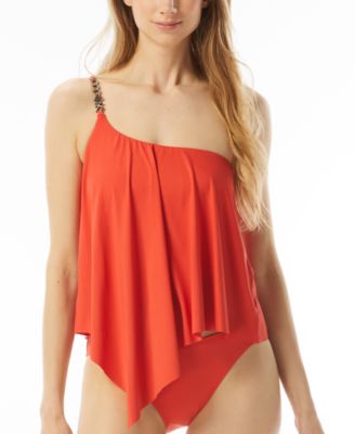 Michael Kors - Women's Chain-Detail One-Shoulder Tankini