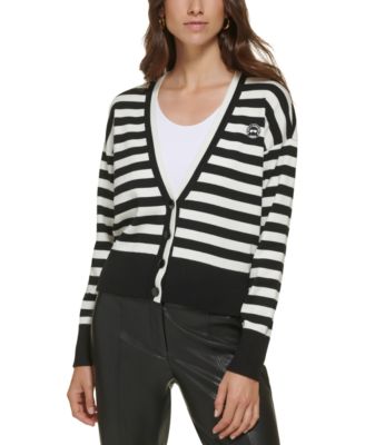 Karl Lagerfeld Paris Striped Button 