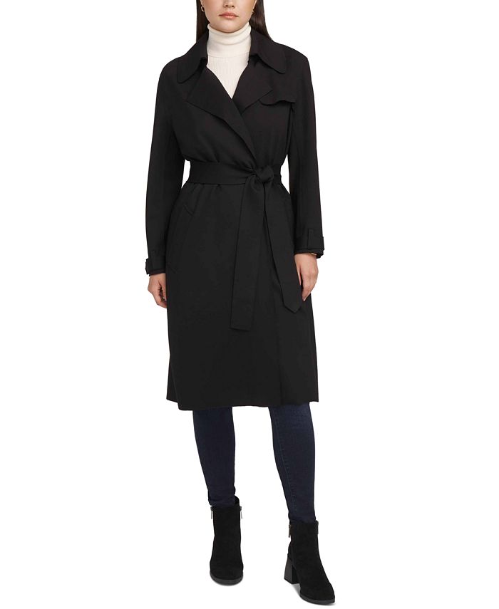 Women's Tie Waist Maxi Trench Coat