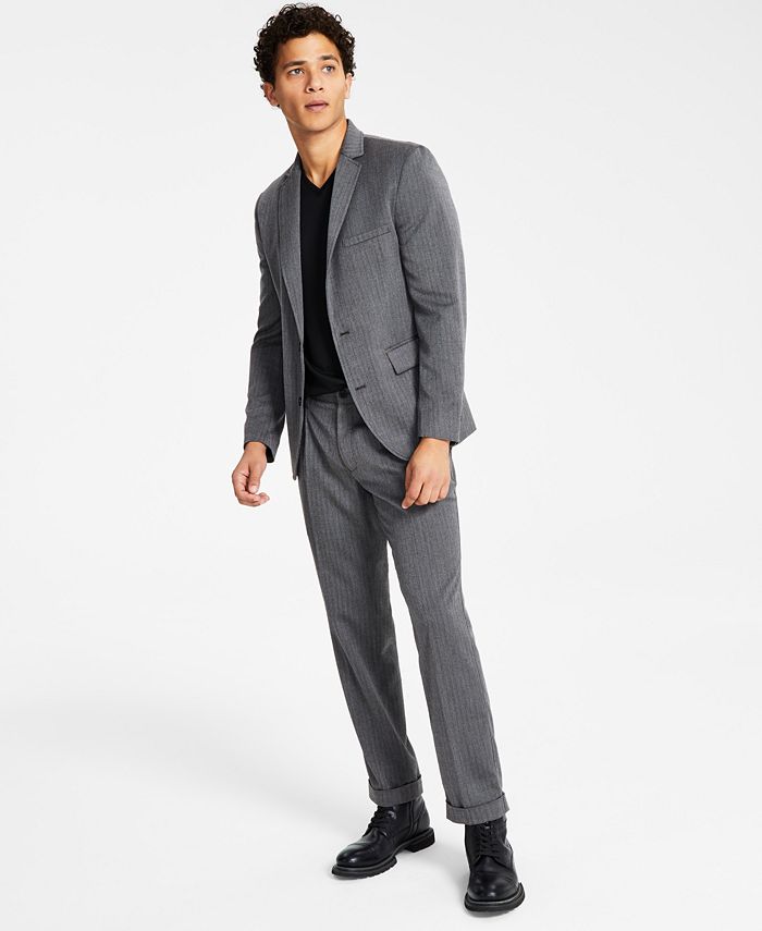 INC International Concepts Men's Slim-Fit Herringbone Suit Jacket ...