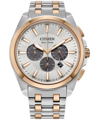 Citizen Eco Drive Men s Chronograph Classic Two Tone Stainless Steel Bracelet Watch 41mm Macy s