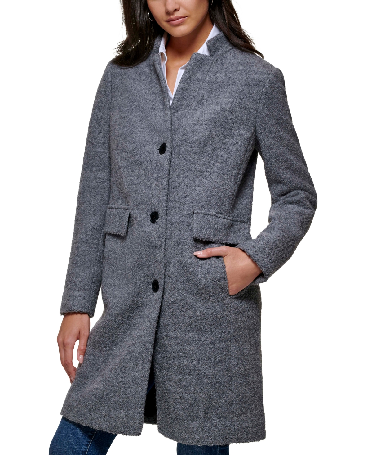 Dkny single breasted walker coat top