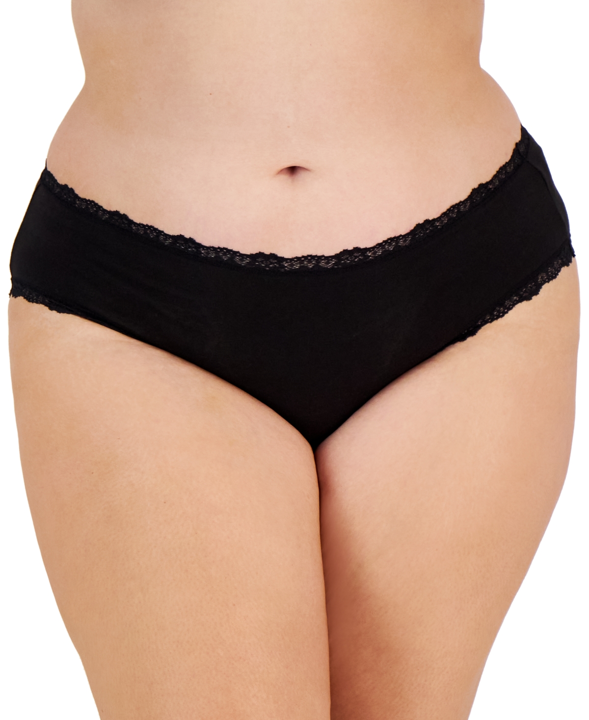 Personalized Panties Plus Size Black Cheeky with Lace Trim on the bottom *  FAST SHIPPING * - Sizes X, XL, 2XL, 3XL and 4XL