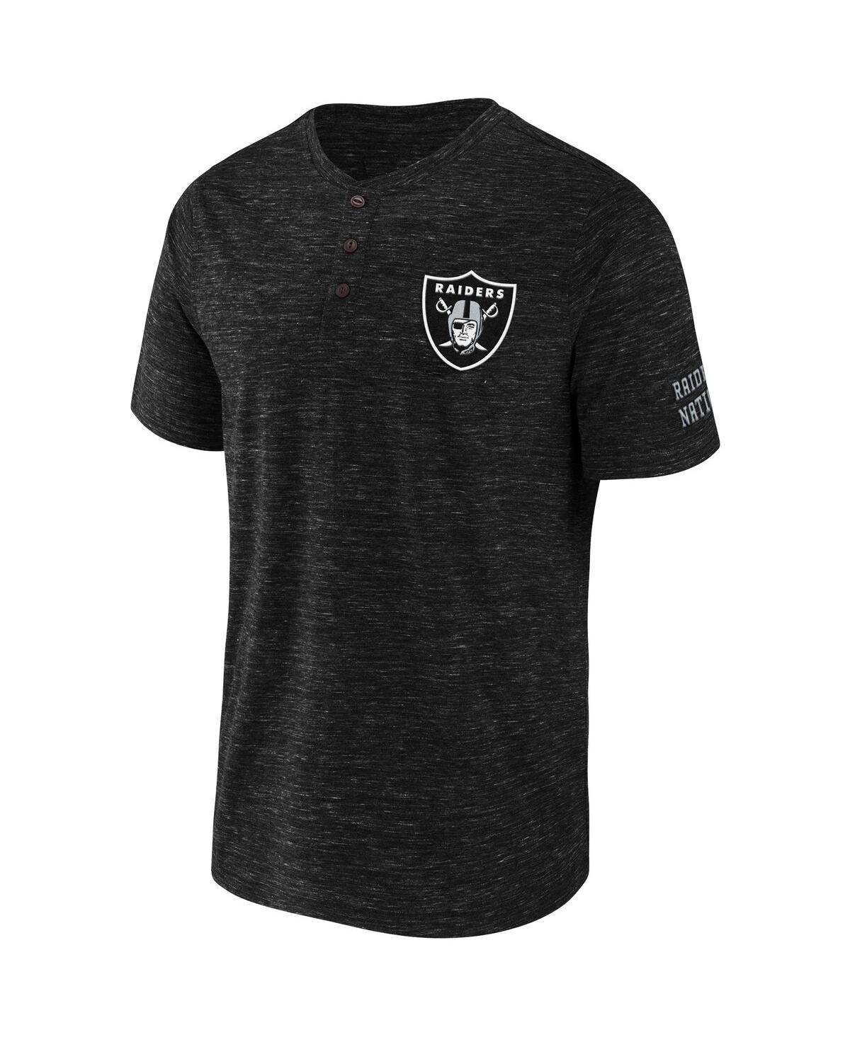 Fanatics Men's Nfl X Darius Rucker Collection By  Black Las Vegas Raiders Slub Jersey Henley Long Sle In Black