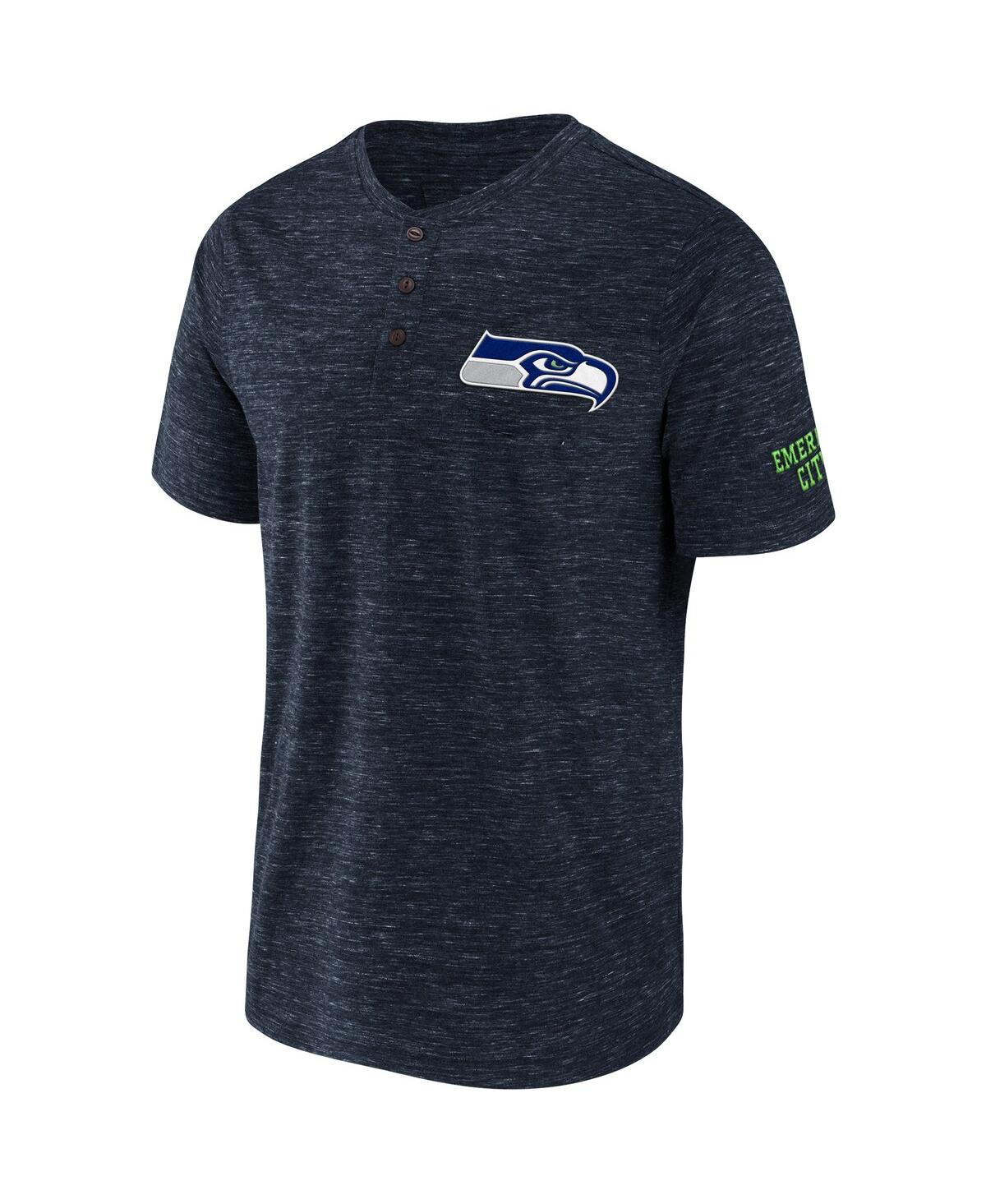 Fanatics Men's Nfl X Darius Rucker Collection By  College Navy Seattle Seahawks Slub Henley T-shirt In Navy