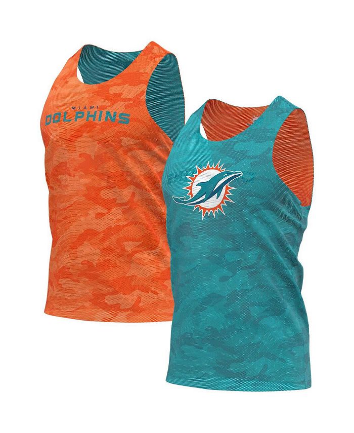 FOCO Men's Aqua, Orange Miami Dolphins Reversible Mesh Tank Top - Macy's