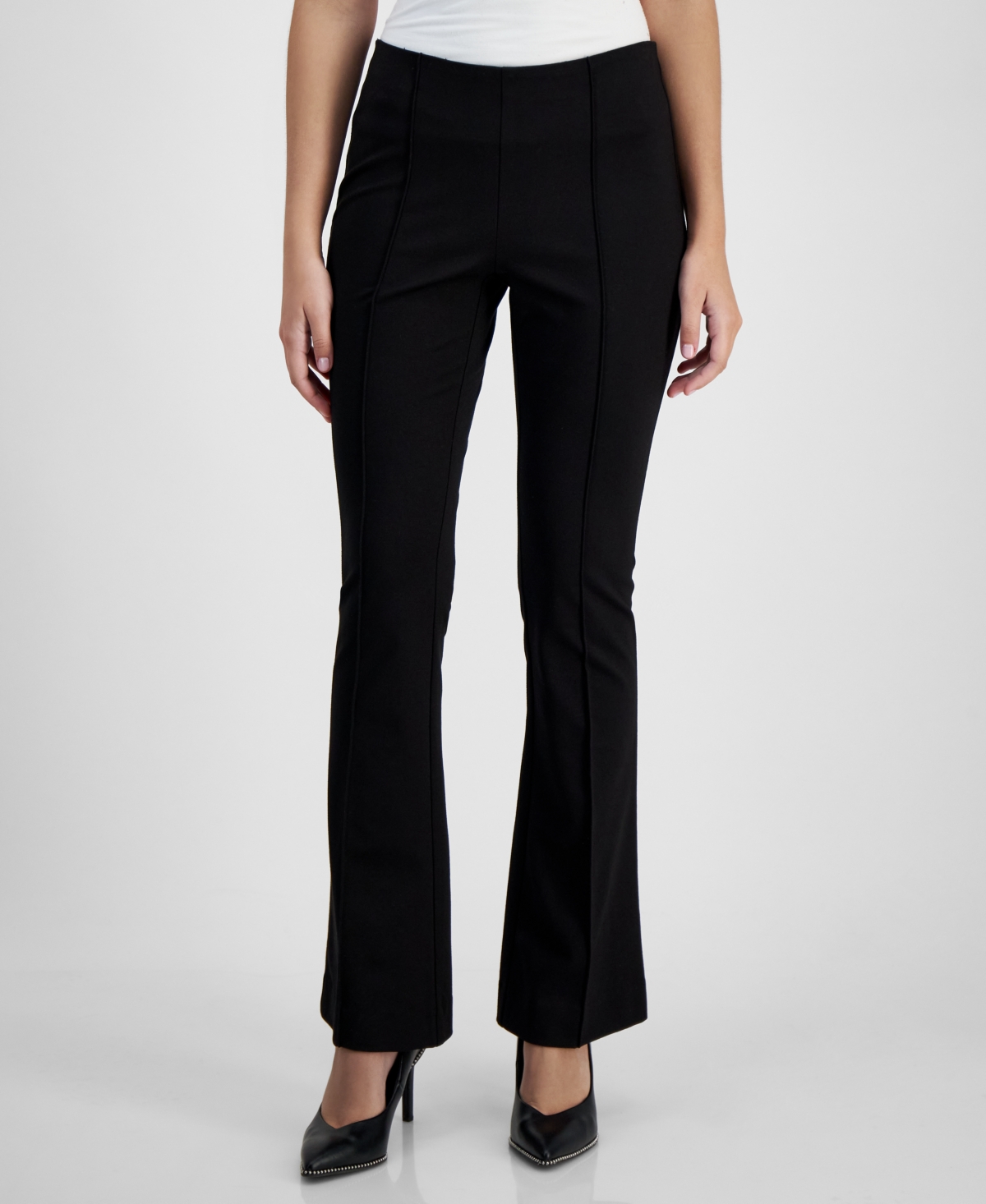 Bar Iii Women's Pull-on High-rise Flare-leg Pants, Created For Macy's In Black