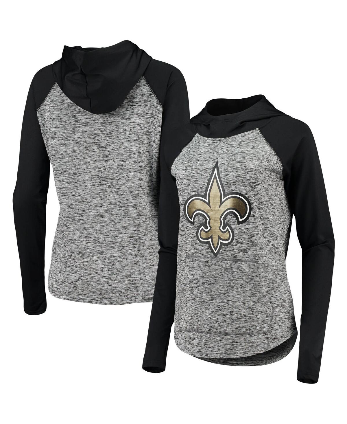 G-iii 4her By Carl Banks Women's  Heathered Gray And Black New Orleans Saints Championship Ring Pullo In Heathered Gray,black