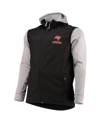 Men's Black and Gray Tampa Bay Buccaneers Big and Tall Alpha Full-Zip Hoodie Jacket