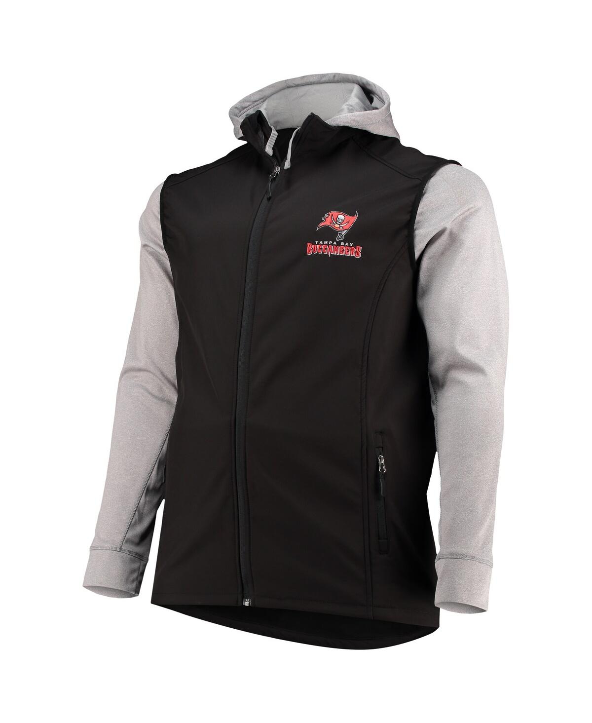 DUNBROOKE MEN'S DUNBROOKE BLACK AND GRAY TAMPA BAY BUCCANEERS BIG AND TALL ALPHA FULL-ZIP HOODIE JACKET 