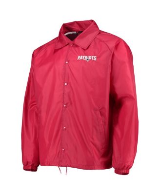 Men's Red New England Patriots Coaches Classic Raglan Full-Snap Windbreaker Jacket