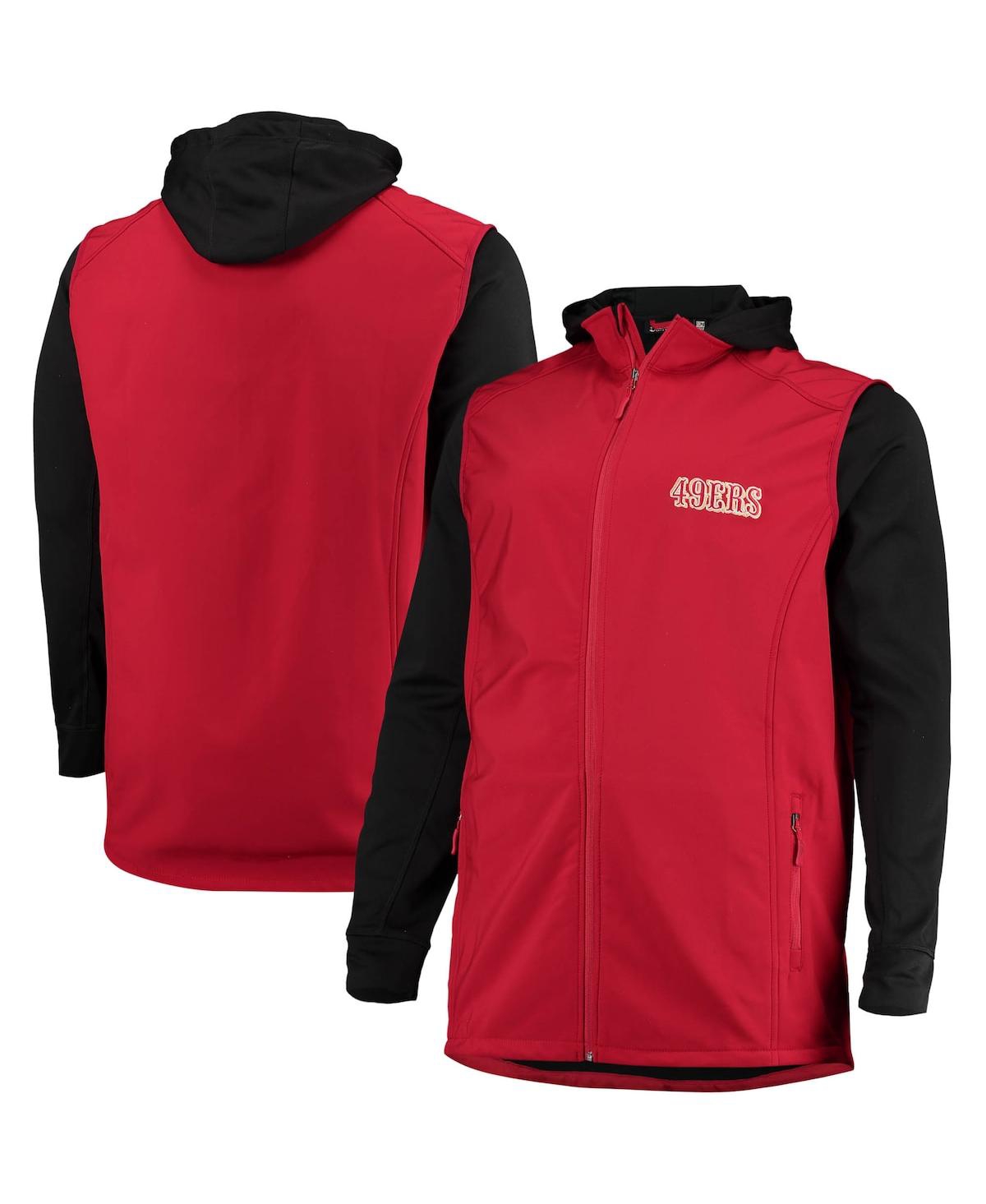 DUNBROOKE MEN'S DUNBROOKE SCARLET AND GRAY SAN FRANCISCO 49ERS BIG AND TALL ALPHA FULL-ZIP HOODIE JACKET 