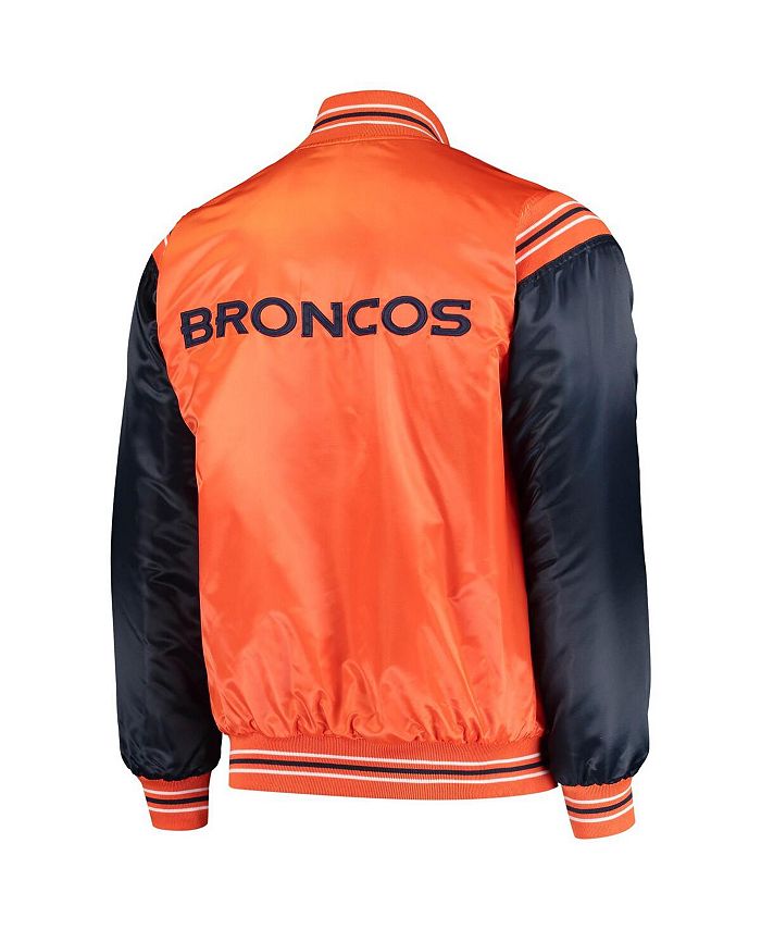 Starter Men's Orange and Navy Denver Broncos Enforcer Satin Varsity